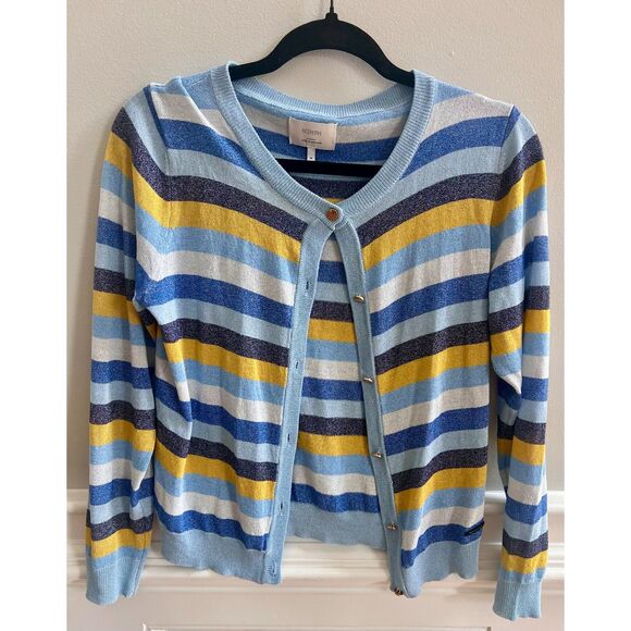 Low Price! NÜMPH Striped Cardigan Sweater Size Medium - Picture 1 of 5